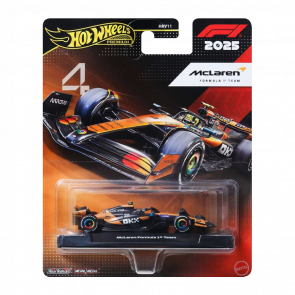 Машинка Premium Hot Wheels McLaren Formula 1 Team (#4 Lando Norris) 1:64 JKD88 Orange - Retromagaz