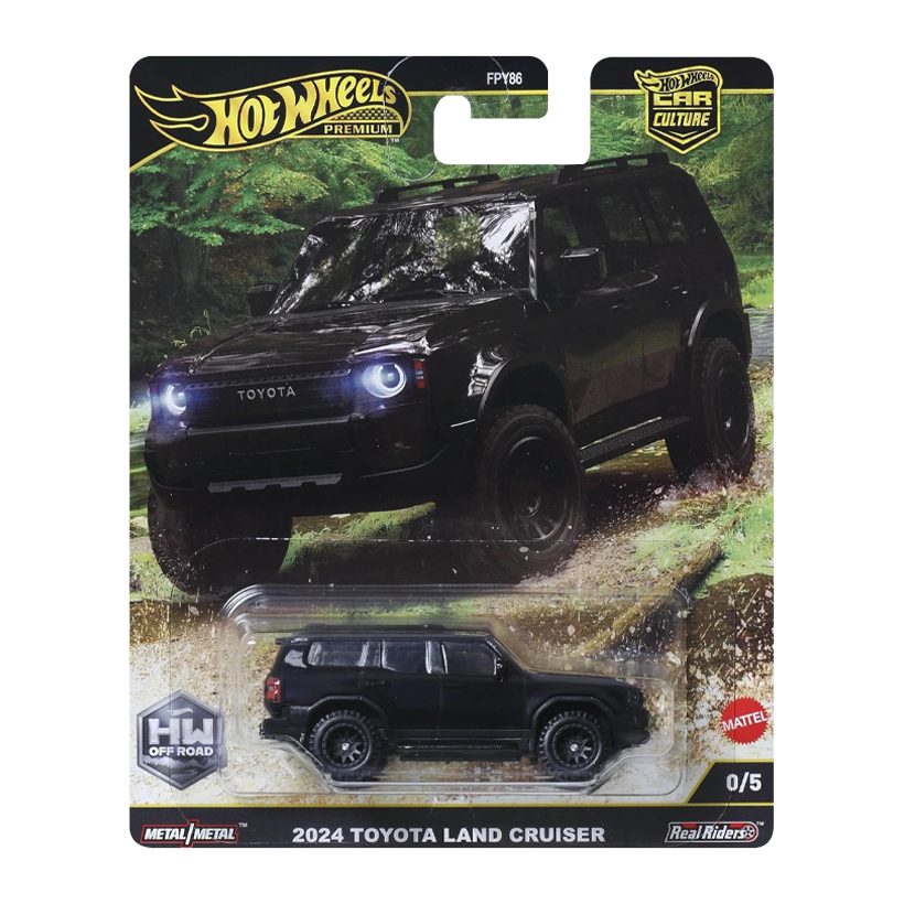 Машинка Premium Hot Wheels 2024 Toyota Land Cruiser Chase Off-Road 1:64 JBK75 Black - Retromagaz