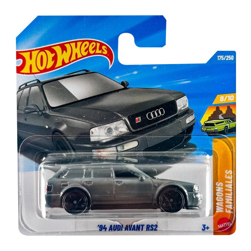 Машинка Базова Hot Wheels '94 Audi Avant RS2 Wagons 1:64 JJK18 Grey - Retromagaz