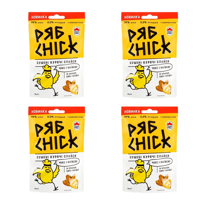 Набор Слайсы 4шт РябChick Куриные со Вкусом Сыра Гауда 30g - Retromagaz