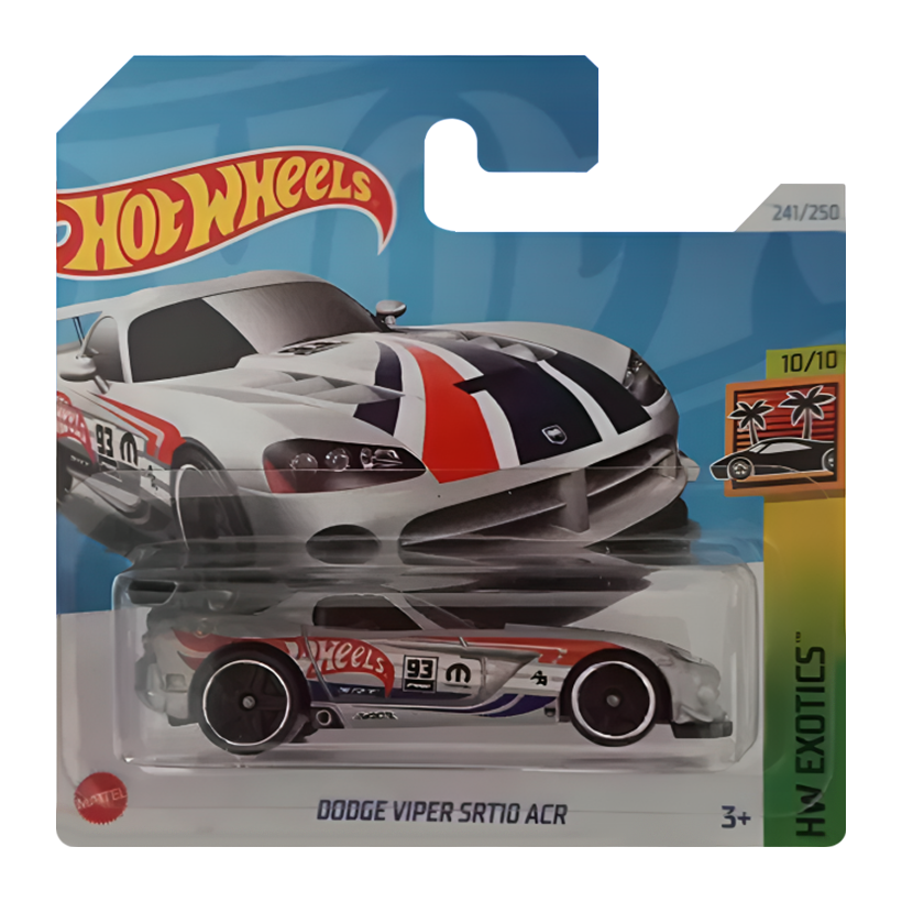 Машинка Базовая Hot Wheels Dodge Viper SRT10 ACR Exotics 1:64 HTC27 Silver - Retromagaz