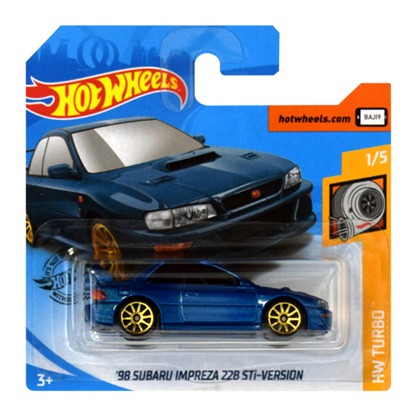 Машинка Базова Hot Wheels '98 Subaru Impreza 22B STi-Version Turbo 1:64 GHB42 Blue - Retromagaz