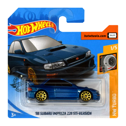 Машинка Базовая Hot Wheels '98 Subaru Impreza 22B STi-Version Turbo 1:64 GHB42 Blue - Retromagaz