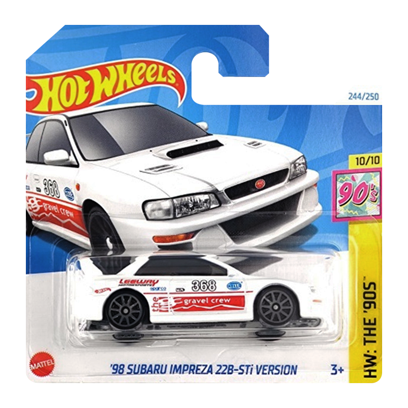 Машинка Базовая Hot Wheels '98 Subaru Impreza 22B STi-Version The `90S 1:64 HTB12 White - Retromagaz