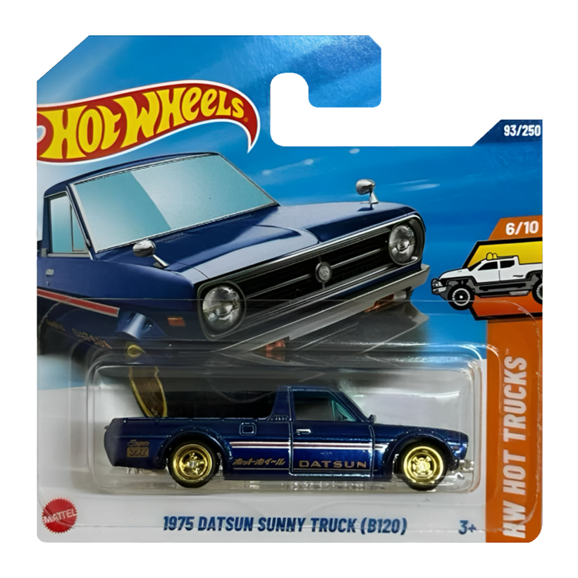 Машинка Базова Hot Wheels 1975 Datsun Sunny Truck (B120) Super Treasure Hunt STH Hot Trucks 1:64 JBC38 Blue - Retromagaz