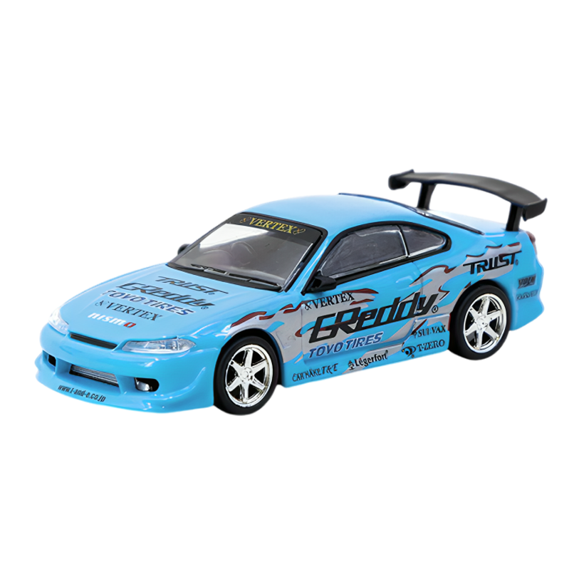 Машинка Premium Tarmac Works VERTEX Nissan Silvia S15 GReddy - Mijo Special 1:64 T64G-023-GDY Blue - Retromagaz