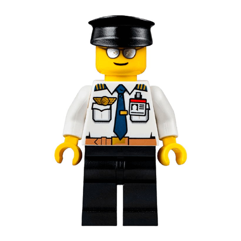 Фигурка Lego Airport 973pb2367 Pilot Belt and ID Badge Black Hat City air049 Б/У - Retromagaz
