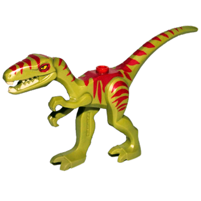 Фигурка Lego Динозавр Coelophysis Gallimimus with Dark Red Stripes and Yellow Eyes Animals 98166pb02 1 4656222 6018270 Olive Green Б/У - Retromagaz