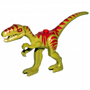 Фігурка Lego Coelophysis Gallimimus with Dark Red Stripes and Yellow Eyes Animals Динозавр 98166pb02 1 4656222 6018270 Olive Green Б/У