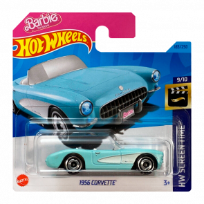 Машинка Базова Hot Wheels 1956 Corvette Barbie The Movie Screen Time 1:64 HKK87 Light Blue