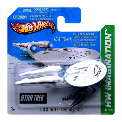 Машинка Базова Hot Wheels Star Trek U.S.S. Enterprise NCC-1701 Imagination 1:64 X1965 White - Retromagaz