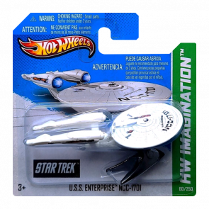 Машинка Базова Hot Wheels Star Trek U.S.S. Enterprise NCC-1701 Imagination 1:64 X1965 White - Retromagaz