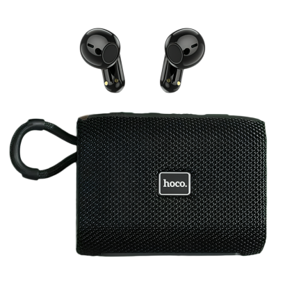 Портативна Колонка Hoco HC15 + Бездротові Навушники Black - Retromagaz
