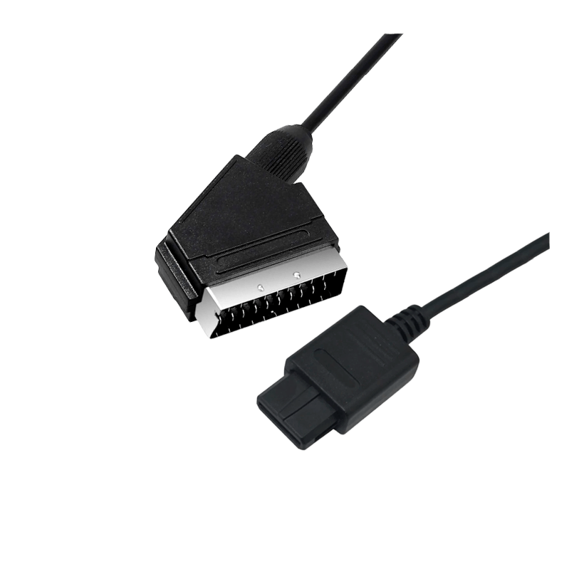 Кабель RMC GameCube SNES N64 SCART RGB Europe - AV Multi Out Black 1.7m Новий - Retromagaz