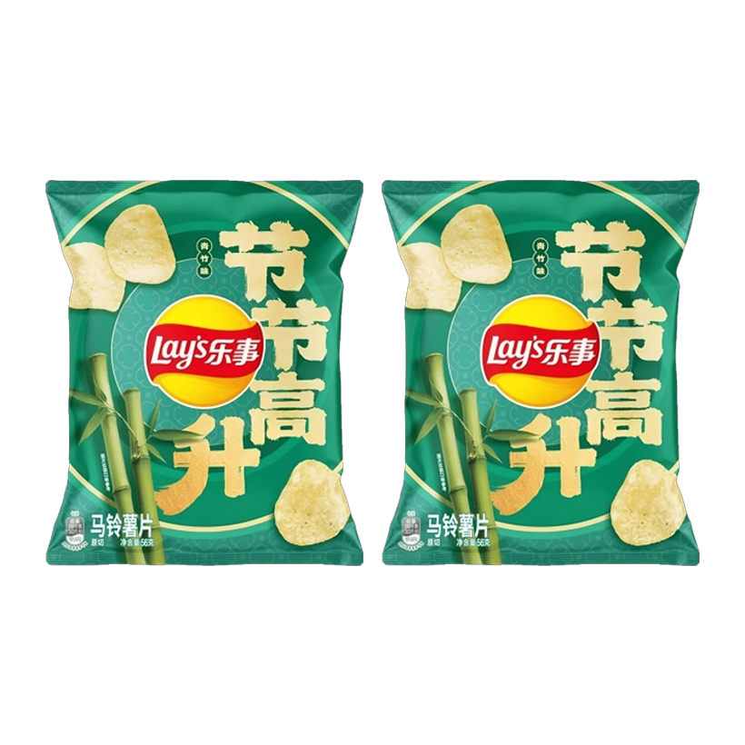 Набор Чипсы 2шт Lay's Азиатские Bamboo Shoot со Вкусом Зеленого Бамбука 56g - Retromagaz