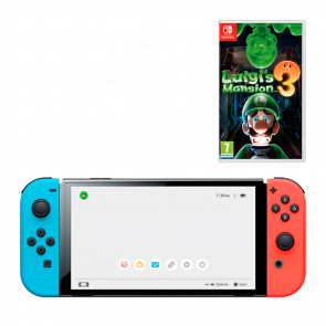 Набор Консоль Nintendo Switch OLED Model HEG-001 64GB Blue Red Новый  + Игра Luigi's Mansion 3 Английская Версия - Retromagaz