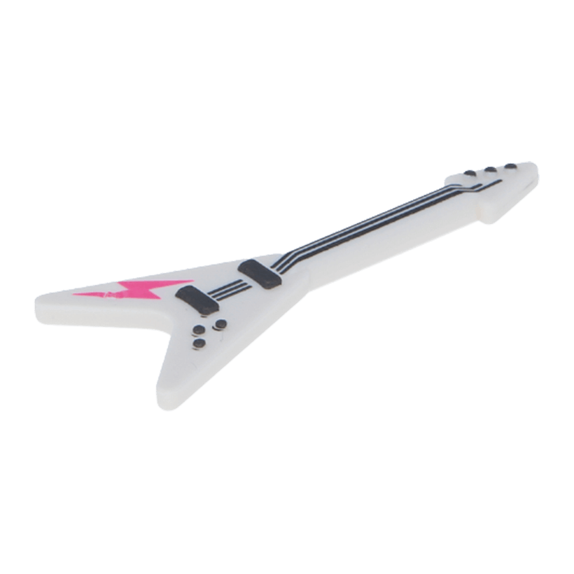 Мистецтво Lego Guitar Electric 'Flying V' with Dark Pink Lightning Bolt Pattern 93564pb02 6000260 White Б/У - Retromagaz