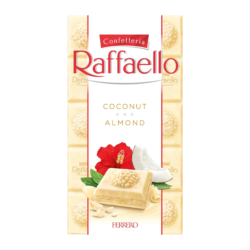 Шоколад Білий Raffaello Coconut & Almond 90g - Retromagaz