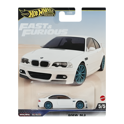Машинка Premium Hot Wheels BMW M3 (E46) Fast & Furious 1:64 HYP70 White - Retromagaz