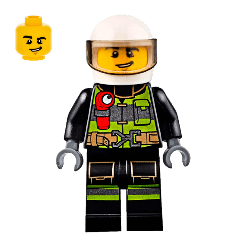 Фігурка Lego Fire 973pb2187 Reflective Stripes with Utility Belt and Flashlight City cty0652 Б/У - Retromagaz
