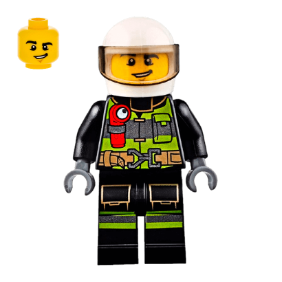 Фігурка Lego Fire 973pb2187 Reflective Stripes with Utility Belt and Flashlight City cty0652 Б/У - Retromagaz