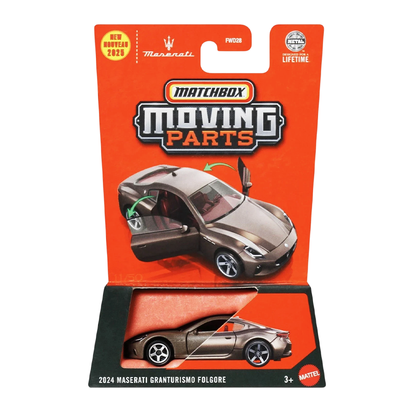 Тематична Машинка Matchbox 2024 Maserati Grandturismo Folgore Moving Parts 1:64 JBW56 Brown - Retromagaz