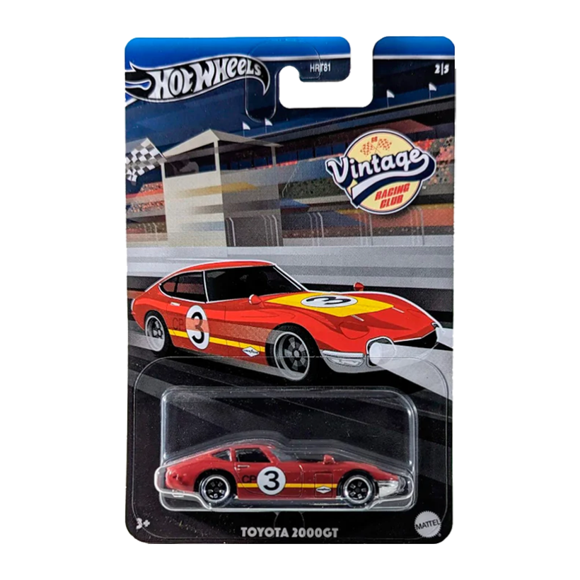 Тематическая Машинка Hot Wheels Toyota 2000GT Vintage Racing Club 1:64 HRT81/HRV07 Red - Retromagaz
