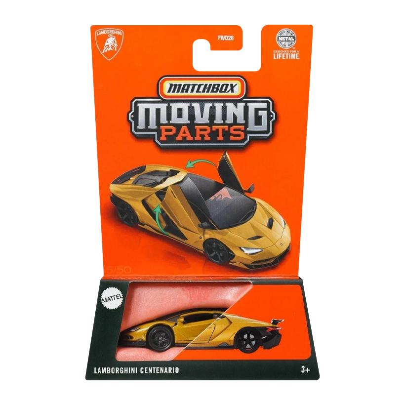 Тематична Машинка Matchbox Lamborghini Centenario Moving Parts 1:64 JBW86 Gold - Retromagaz