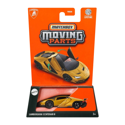 Тематична Машинка Matchbox Lamborghini Centenario Moving Parts 1:64 JBW86 Gold - Retromagaz