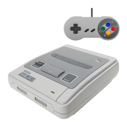 Набір Консоль Nintendo SNES FAT Europe Light Grey Б/У + Геймпад Дротовий RMC Grey 1.5m Новий - Retromagaz