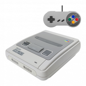 Набір Консоль Nintendo SNES FAT Europe Light Grey Без Геймпада Б/У Хороший + Геймпад Дротовий RMC Grey 1.5m Новий - Retromagaz