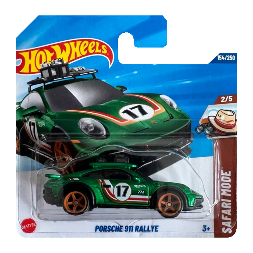 Машинка Базовая Hot Wheels Porsche Porsche 911 Rallye Super Treasure Hunt STH Safari 1:64 JBC41 Green - Retromagaz