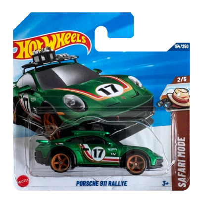 Машинка Базова Hot Wheels Porsche 911 Rallye Super Treasure Hunt STH Safari 1:64 JBC41 Green - Retromagaz