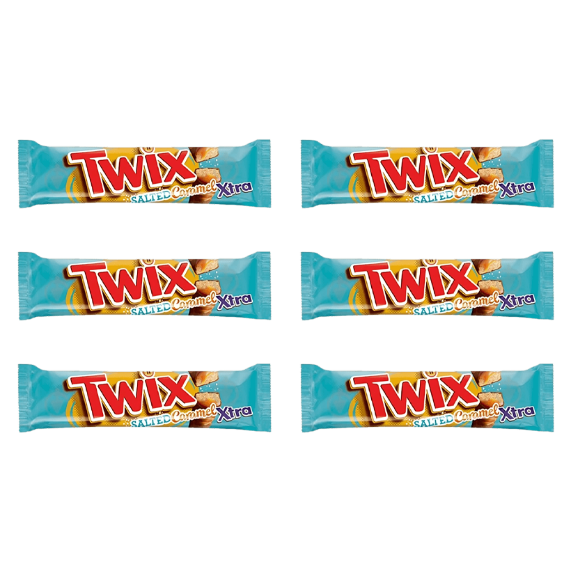 Набор Батончик 6шт Twix Печенье с Соленой Карамелью 75g - Retromagaz