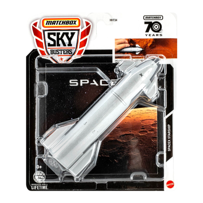 Тематическая Машинка Matchbox SpaceX Starship Sky Busters 1:64 HVM51 Silver - Retromagaz