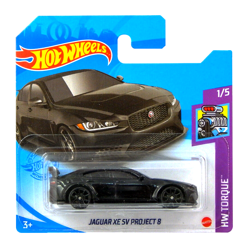 Машинка Базовая Hot Wheels Jaguar XE SV Project 8 Torque 1:64 GTB90 Black - Retromagaz
