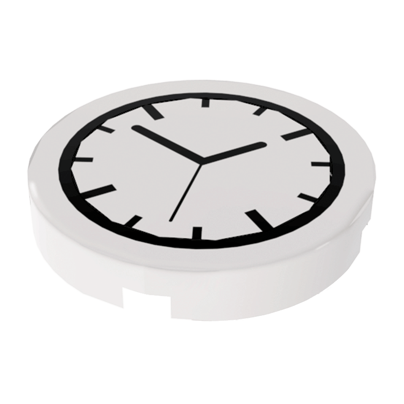 Плитка 2шт Lego Круглая Декоративная Clock Pattern 2 x 2 14769pb001 6052201 White Б/У - Retromagaz