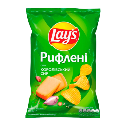 Чіпси Lay's Рифлені зі Смаком Королівського Сиру 120g - Retromagaz