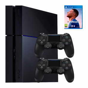 Набор Консоль Sony PlayStation 4 CUH-10-11хх 500GB Black Б/У + Геймпад Беспроводной RMC DoubleShock 4 Новый 2шт + Игра FIFA 22 Русская Озвучка Набор Консоль Sony PlayStation 4 CUH-10-11хх 500GB Black Б/У + Геймпад Беспроводной RMC DoubleShock 4 Новый 2шт + Игра FIFA 22 Русская Озвучка - Retromagaz