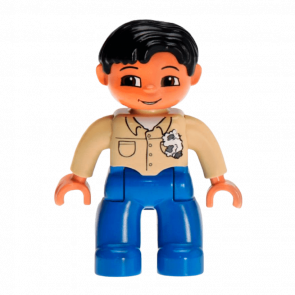 Фігурка Lego Boy Mechanic Blue Legs Tan To Duplo 47394pb023 Б/У - Retromagaz