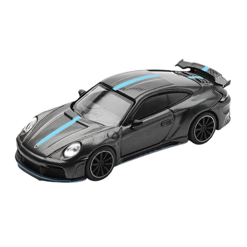 Машинка Premium POP Race Porsche 992 STINGER GTR CARBON EDITION BLUE LINE 1:64 PR640254 Grey - Retromagaz
