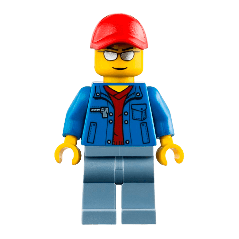 Фігурка Lego People 973pb1558 Blue Jacket over Dark Red V-Neck Sweater City cty0461 Б/У - Retromagaz