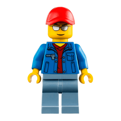 Фигурка Lego 973pb1558 Blue Jacket over Dark Red V-Neck Sweater City People cty0461 Б/У - Retromagaz