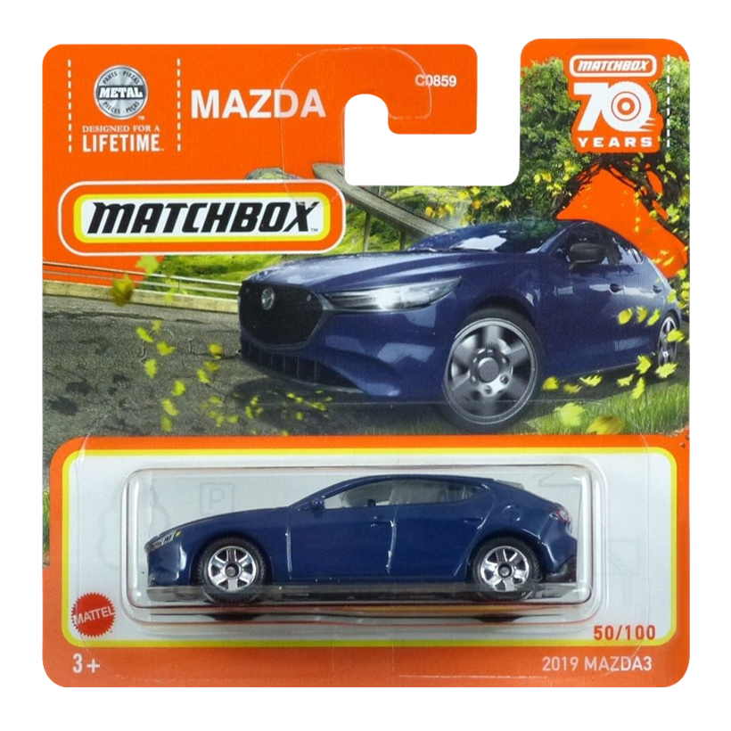 Машинка Большой Город Matchbox 2019 Mazda 3 Highway 1:64 HLD11 Blue - Retromagaz