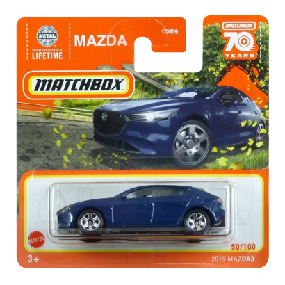 Машинка Большой Город Matchbox 2019 Mazda 3 Highway 1:64 HLD11 Blue - Retromagaz