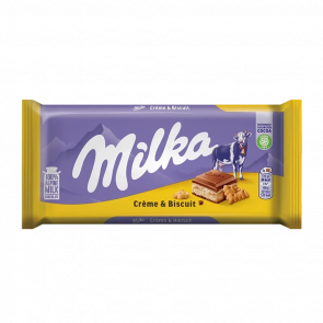 Шоколад Milka Creme & Biscuit з Печивом 100g - Retromagaz