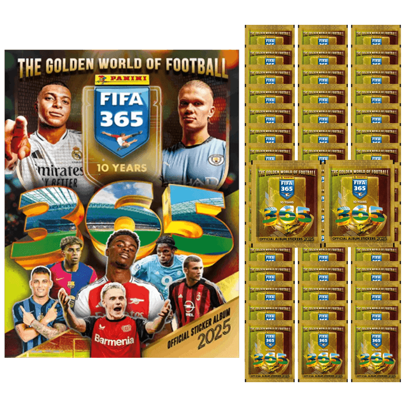 Набір Альбом FIFA 365 2025 Panini  + Наліпки FIFA 365 2025 5шт Наліпок в Пакетику 50шт - Retromagaz