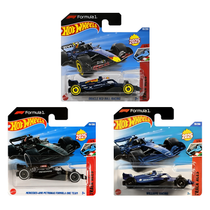 Набор Машинка Базовая Hot Wheels Oracle Red Bull Racing Formula 1 Track Aces 1:64 HYW10 Blue  + Mercedes-AMG Petronas Formula 1 One Team Black + Williams Racing Formula 1 Набор Машинка Базовая Hot Wheels Oracle Red Bull Racing Formula 1 Track Aces 1:64 HYW10 Blue  + Mercedes-AMG Petronas Formula 1 One Team Black + Williams Racing Formula 1 - Retromagaz
