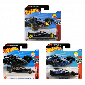 Набор Машинка Базовая Hot Wheels Oracle Red Bull Racing Formula 1 Track Aces 1:64 HYW10 Blue  + Mercedes-AMG Petronas Formula 1 One Team Black + Williams Racing Formula 1 Набор Машинка Базовая Hot Wheels Oracle Red Bull Racing Formula 1 Track Aces 1:64 HYW10 Blue  + Mercedes-AMG Petronas Formula 1 One Team Black + Williams Racing Formula 1 - Retromagaz
