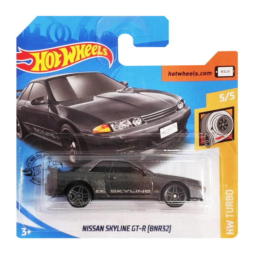Машинка Базовая Hot Wheels Nissan Skyline GT-R (BNR32) Turbo 1:64 GHD03 Grey - Retromagaz